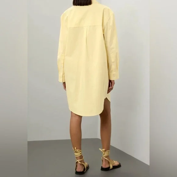 Saunders Collection Oversized Yellow Button-Up Dress - Picture 7 of 8